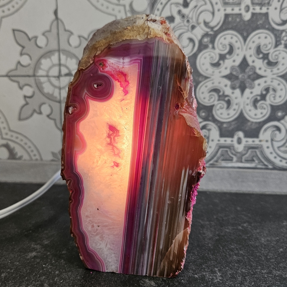 Pink Agate Lamp